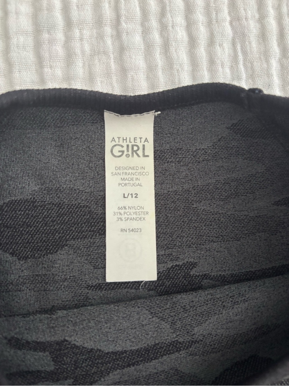 Athleta Girl Black & Gray Camo Short Sleeve Tee - Picture 3 of 3